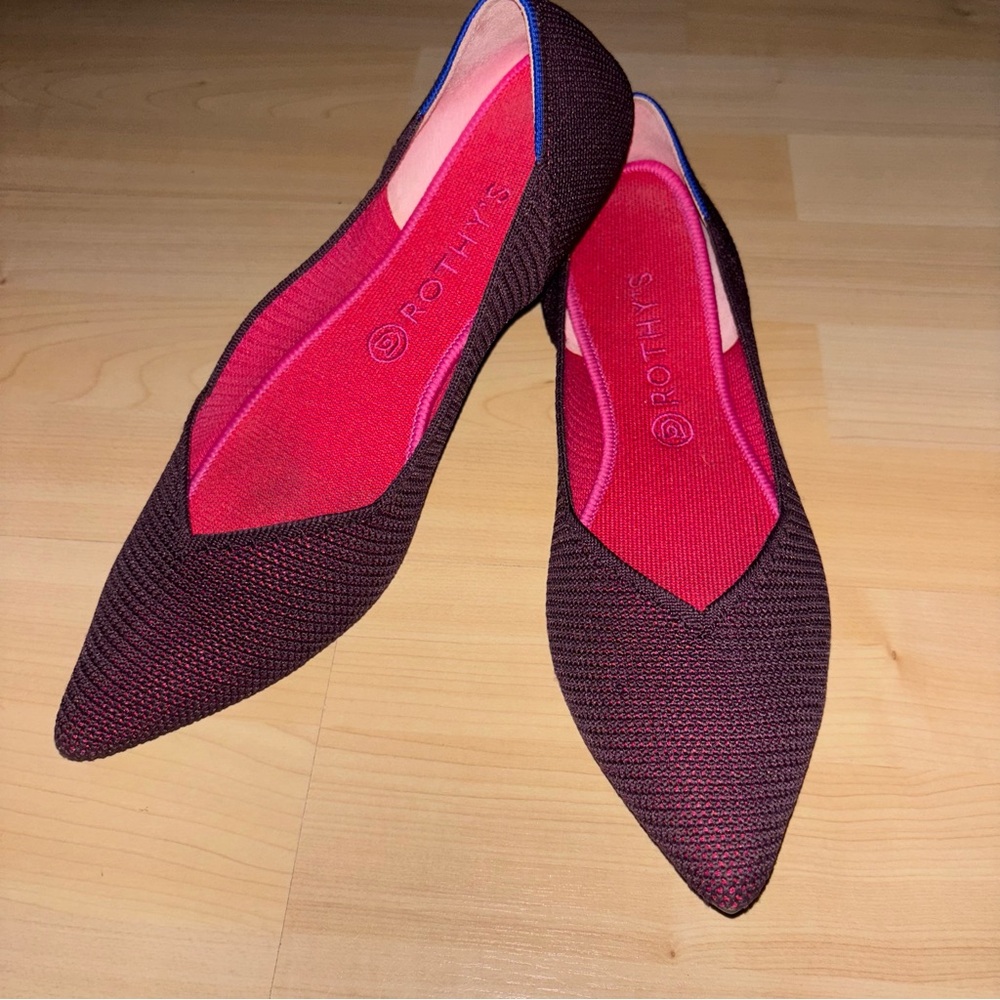 Rothy's The Point in Berry Lattice Stitch Women's Size W 12.5